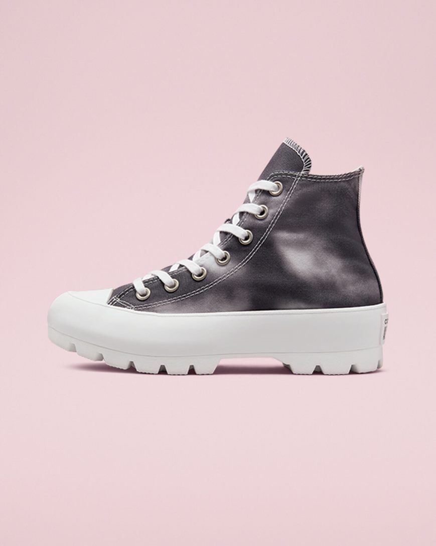 Women's Converse Muted Cloud Wash Lugged Chuck Taylor All Star High Top Shoes Silver / White | AU 690ECF